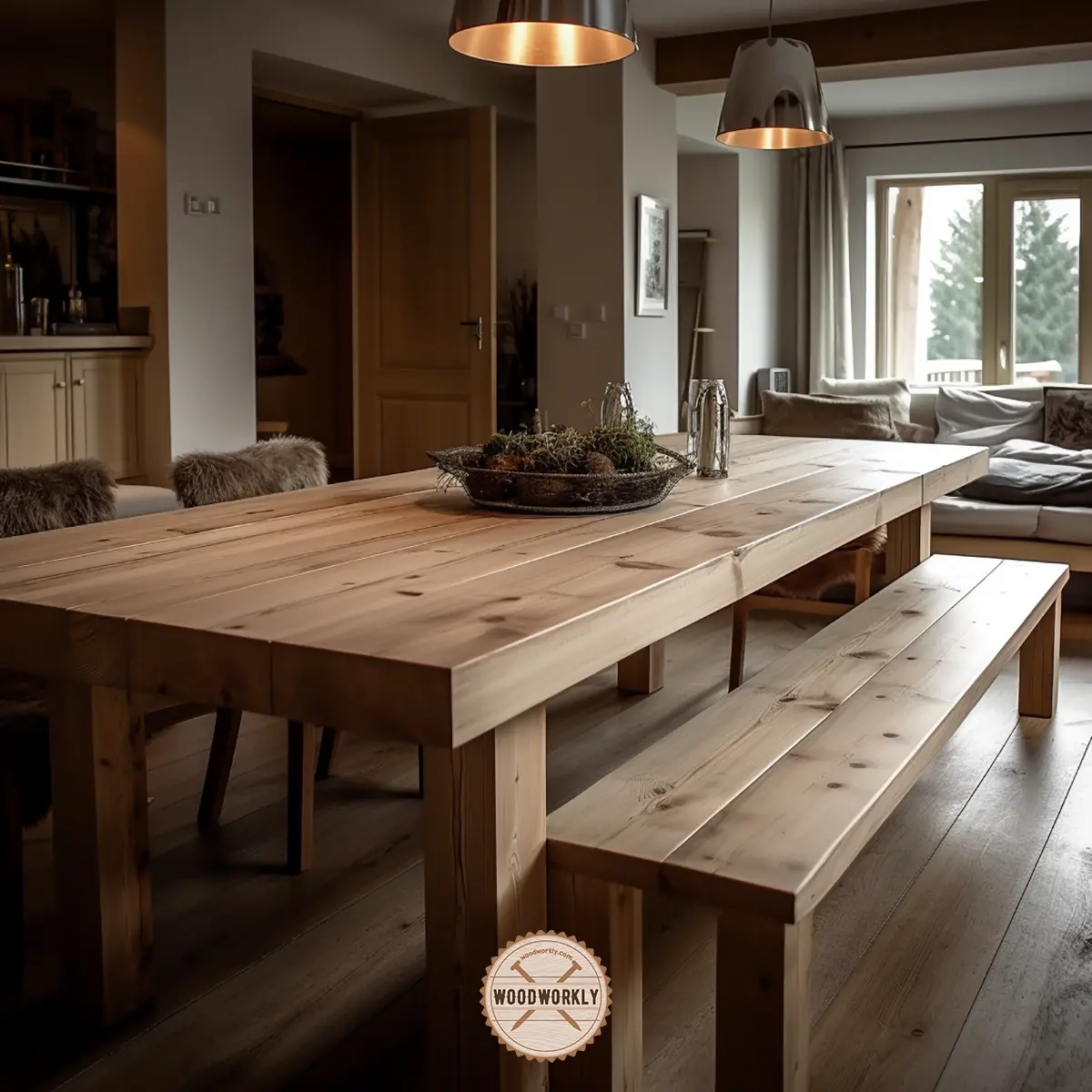 pine wood dining table