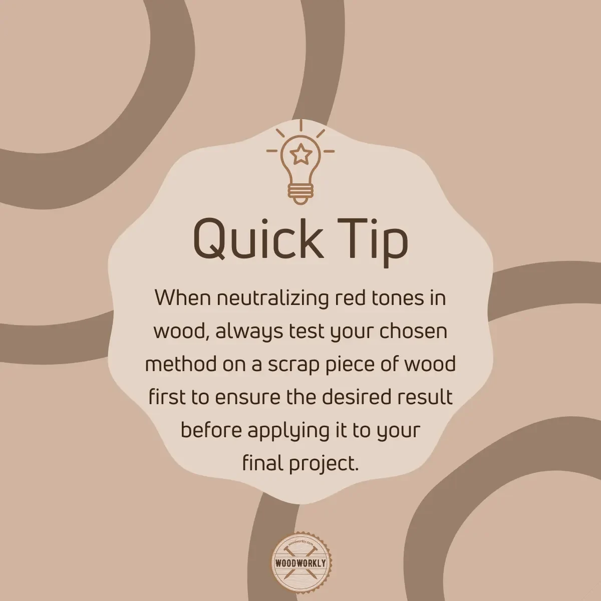 quick tip to neutralize red tones in wood