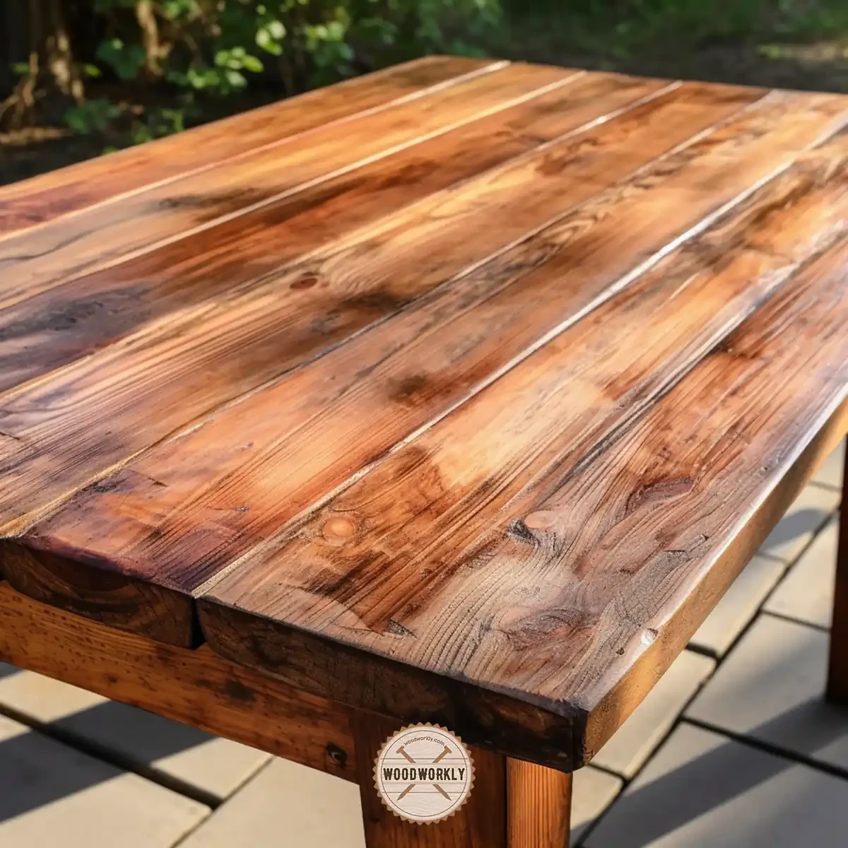 stained wood table that is not dark enough