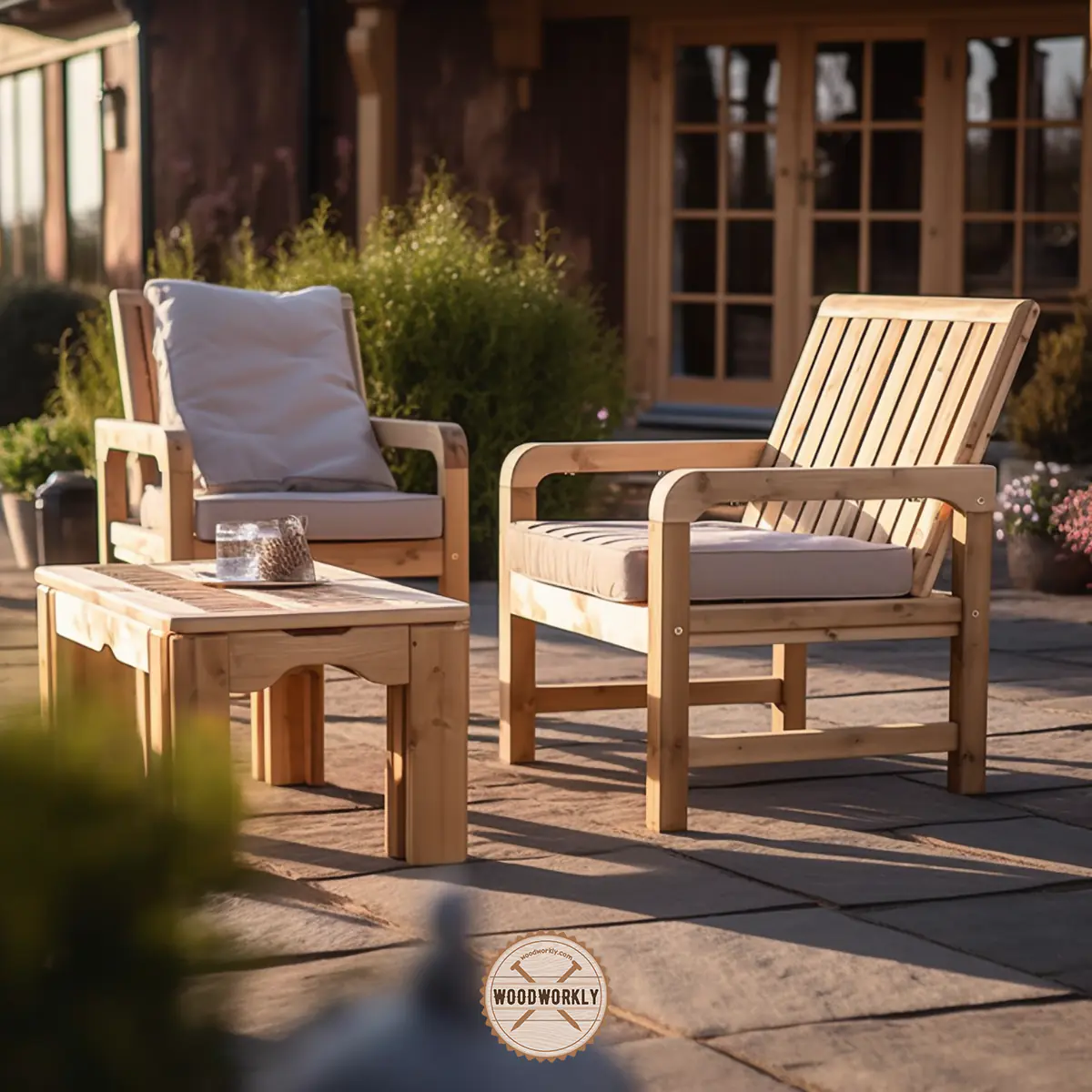 Ash wood patio furniture