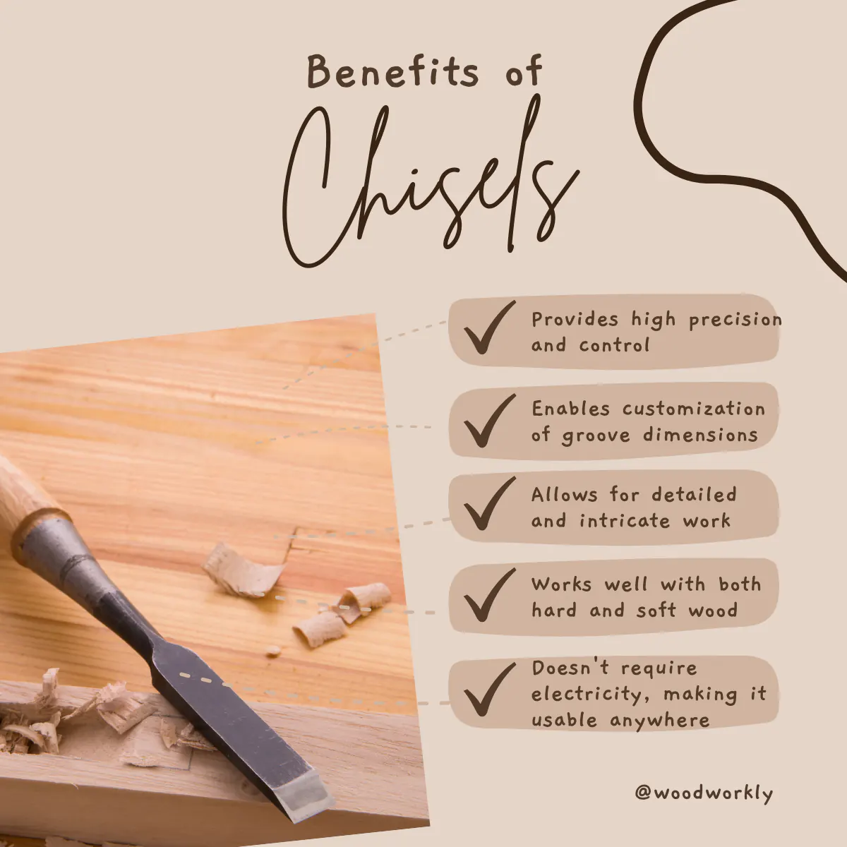 Benefits of using chisel to cut grooves