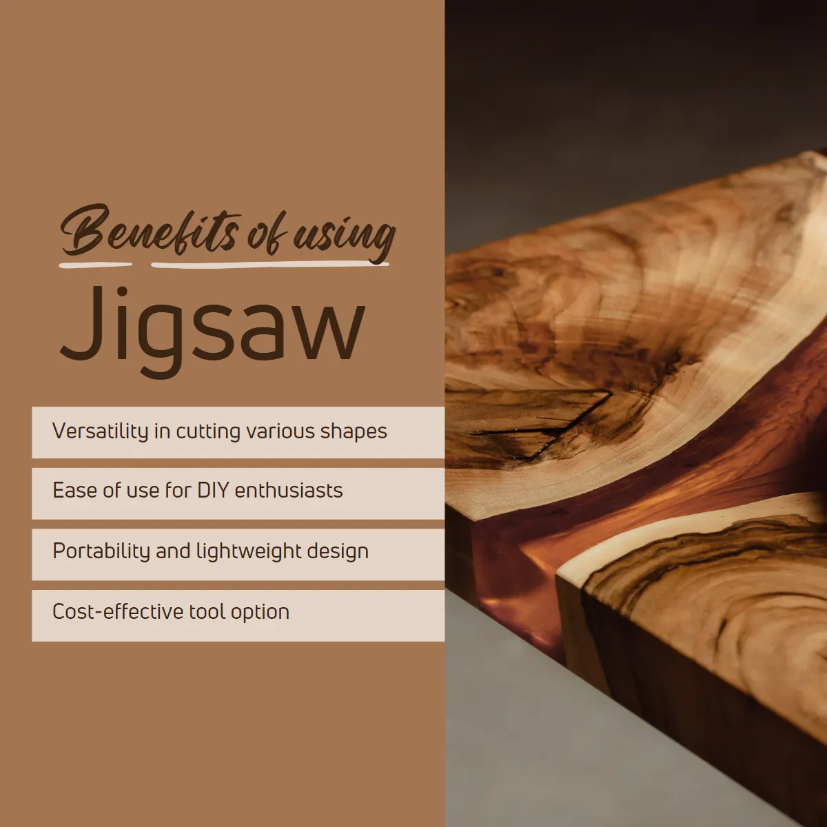 Benefits of using jigsaw to cut square hole in wood