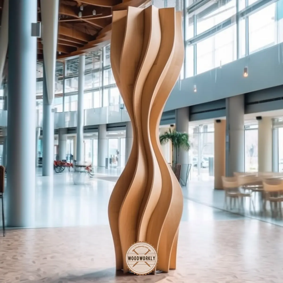 Bent wood column