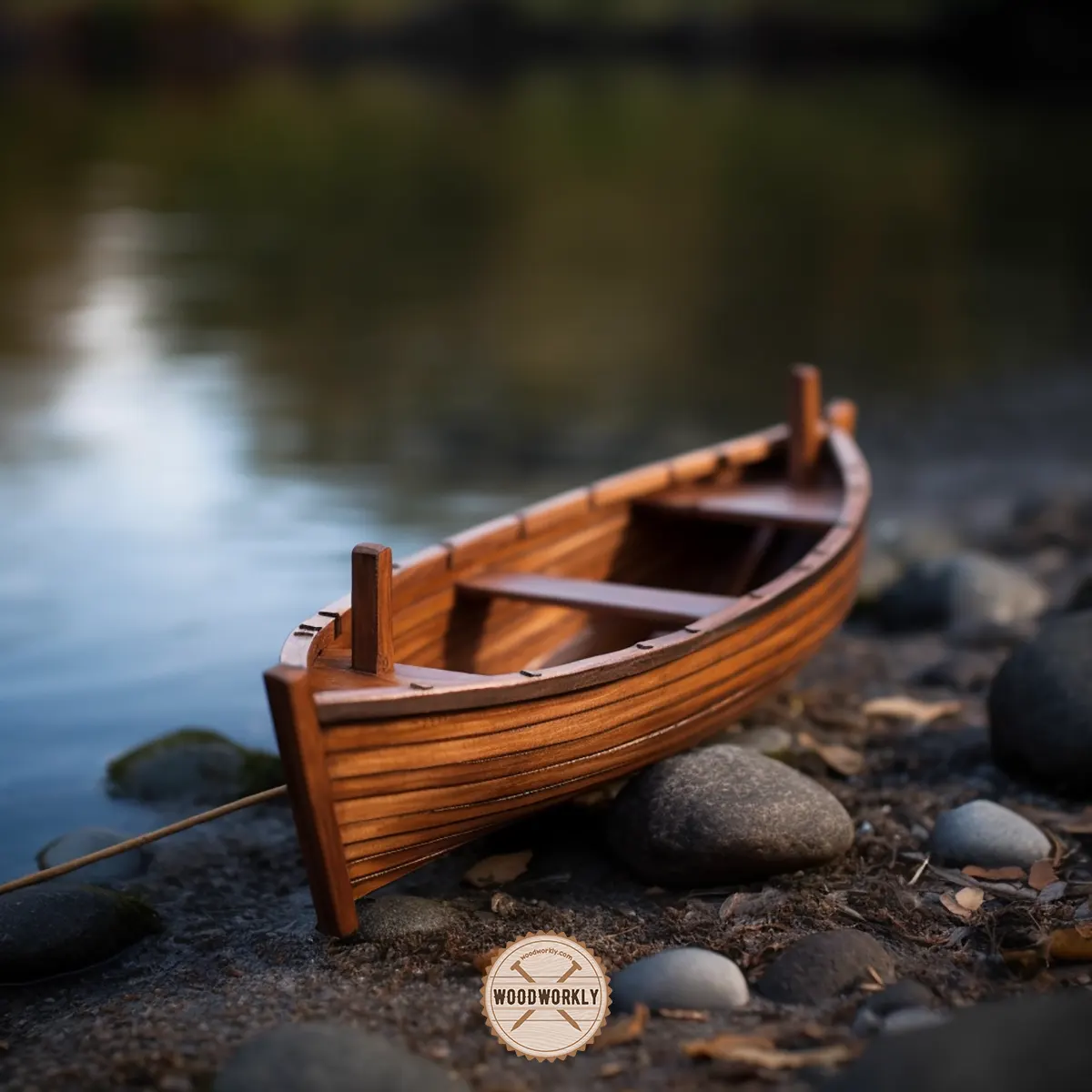 Boat made with bent wood pieces