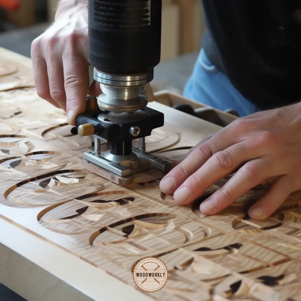 Guiding router when inlaying