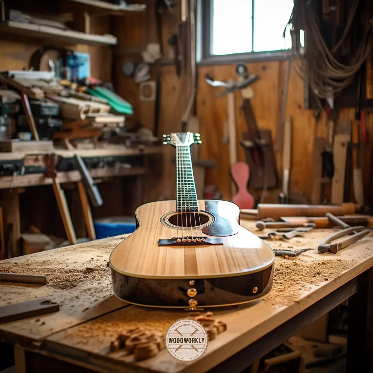 Guitar made by bending wood with vinegar