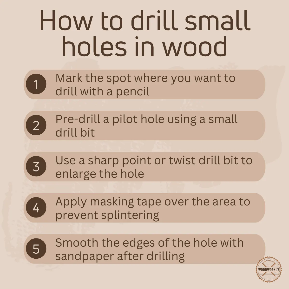 How to drill small holes in wood