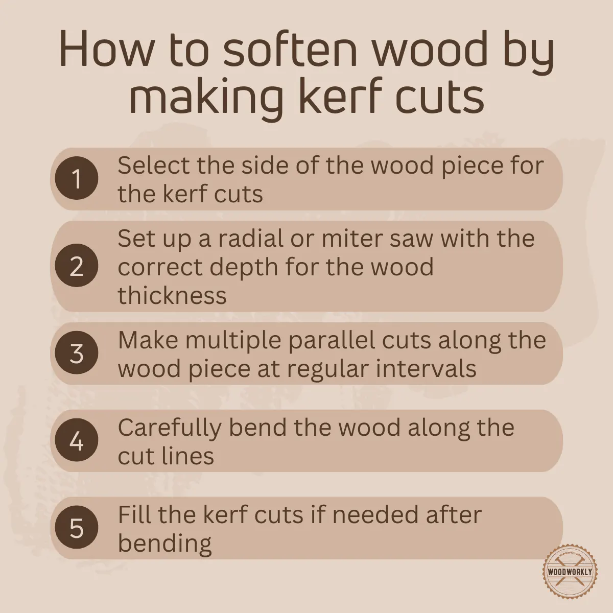 How to soften wood by making kerf cuts