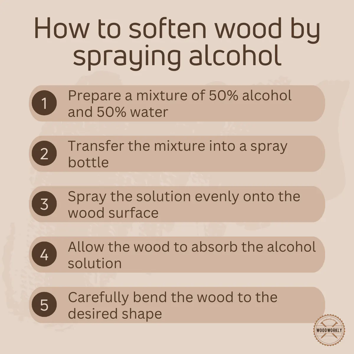 How to soften wood by spraying alcohol