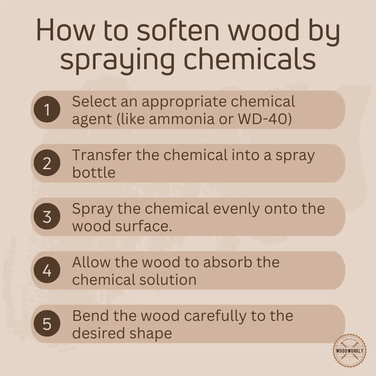 How to soften wood by spraying chemicals