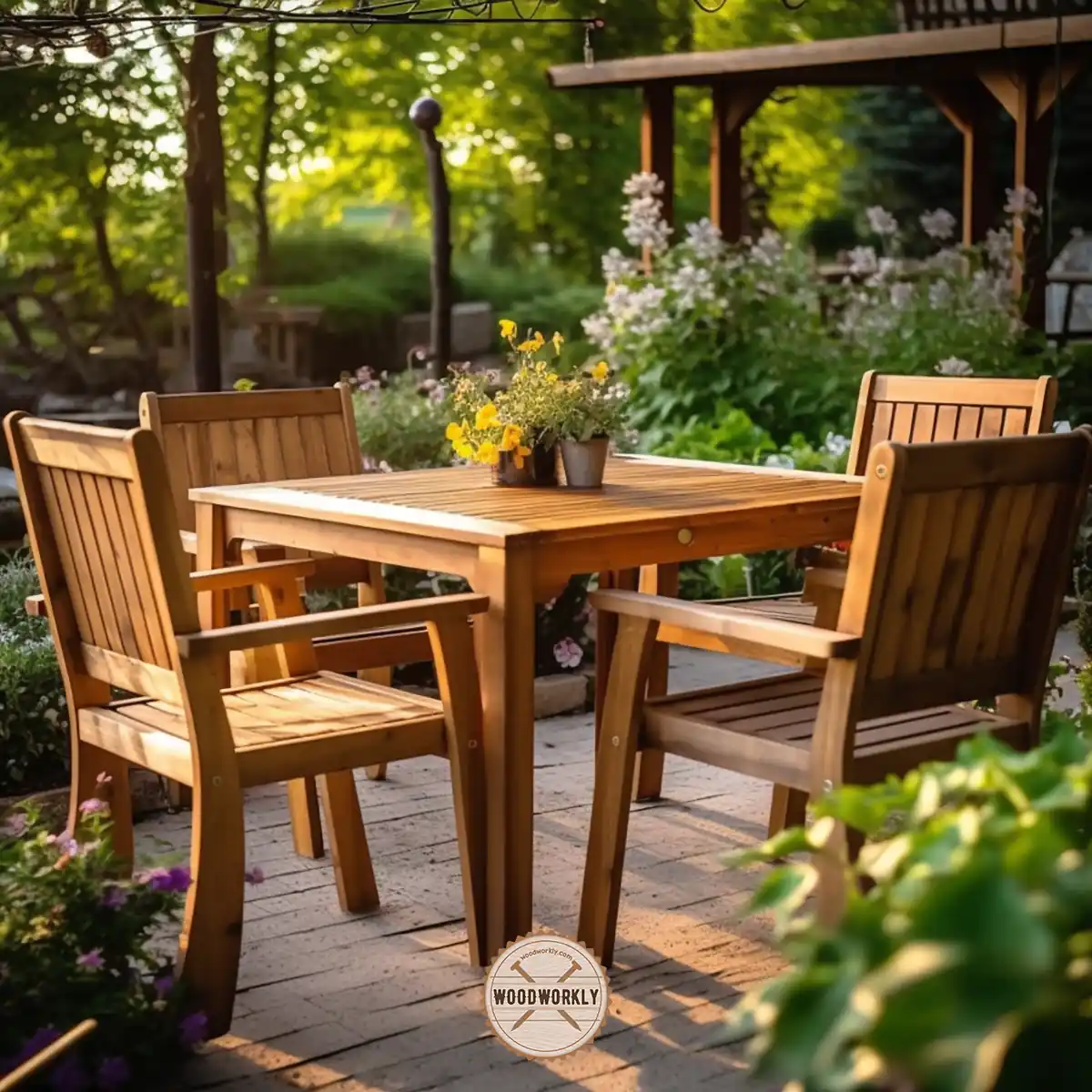 Outdoor patio furniture stained with gel stain
