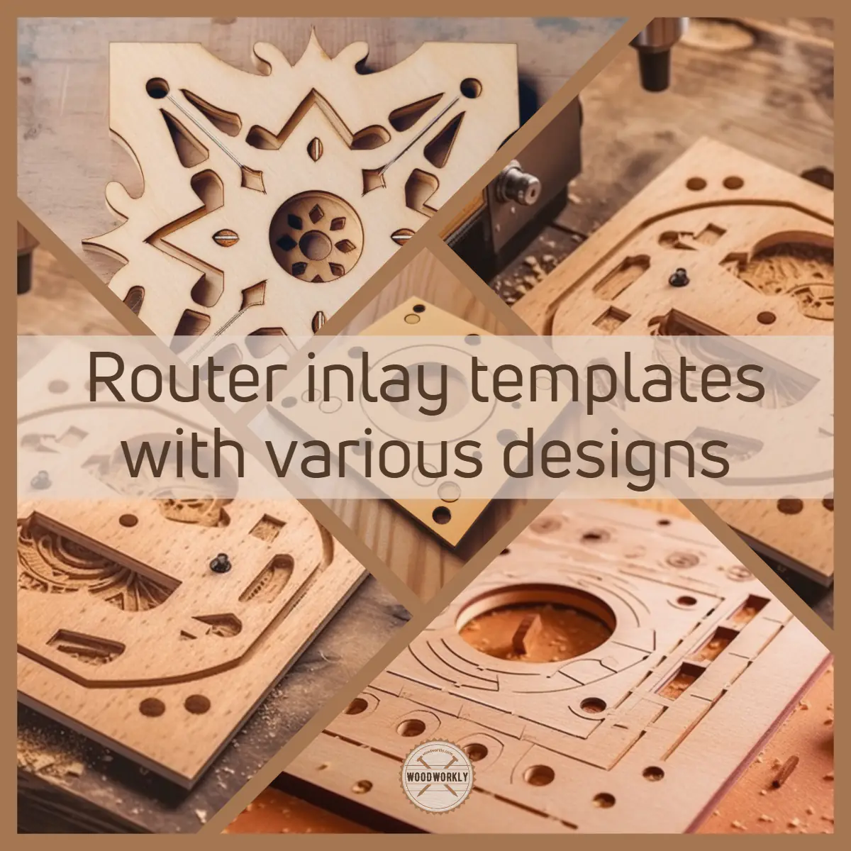 Router inlay templates with various designs