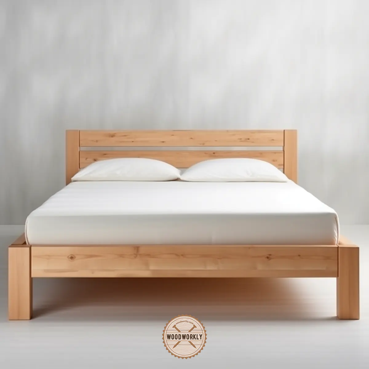 Spruce wood bed frame