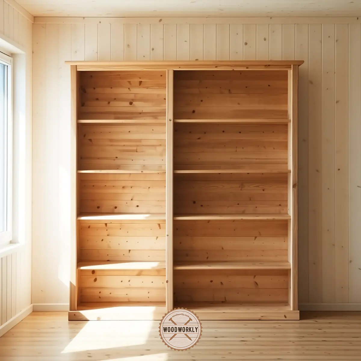 Spruce wood book shelf