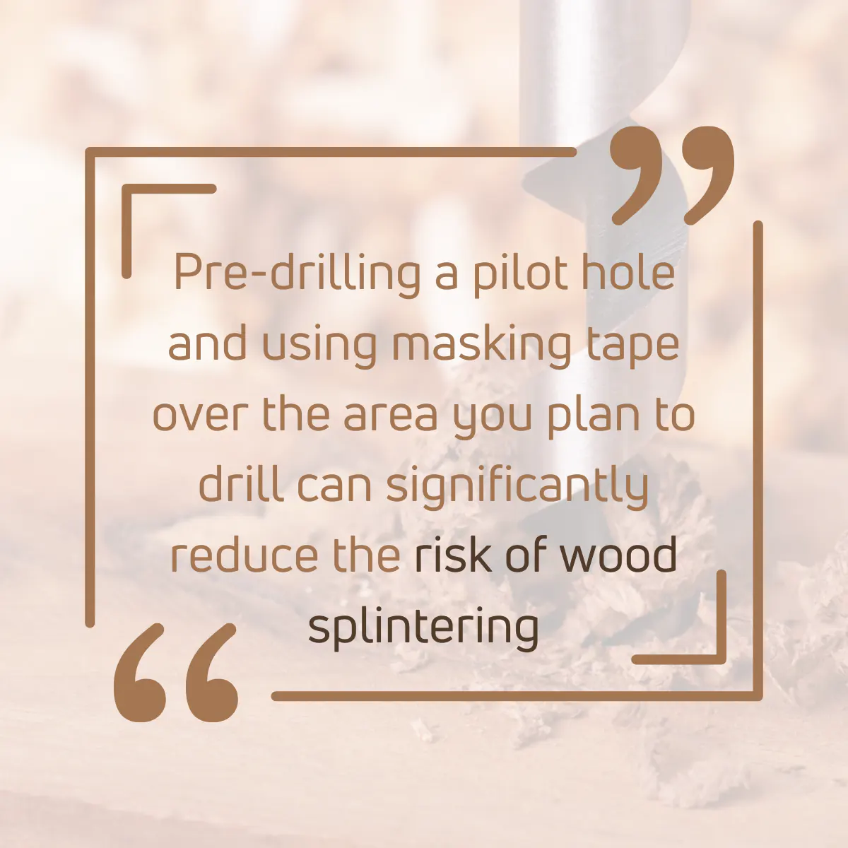 Tip for Drilling holes in wood without splintering