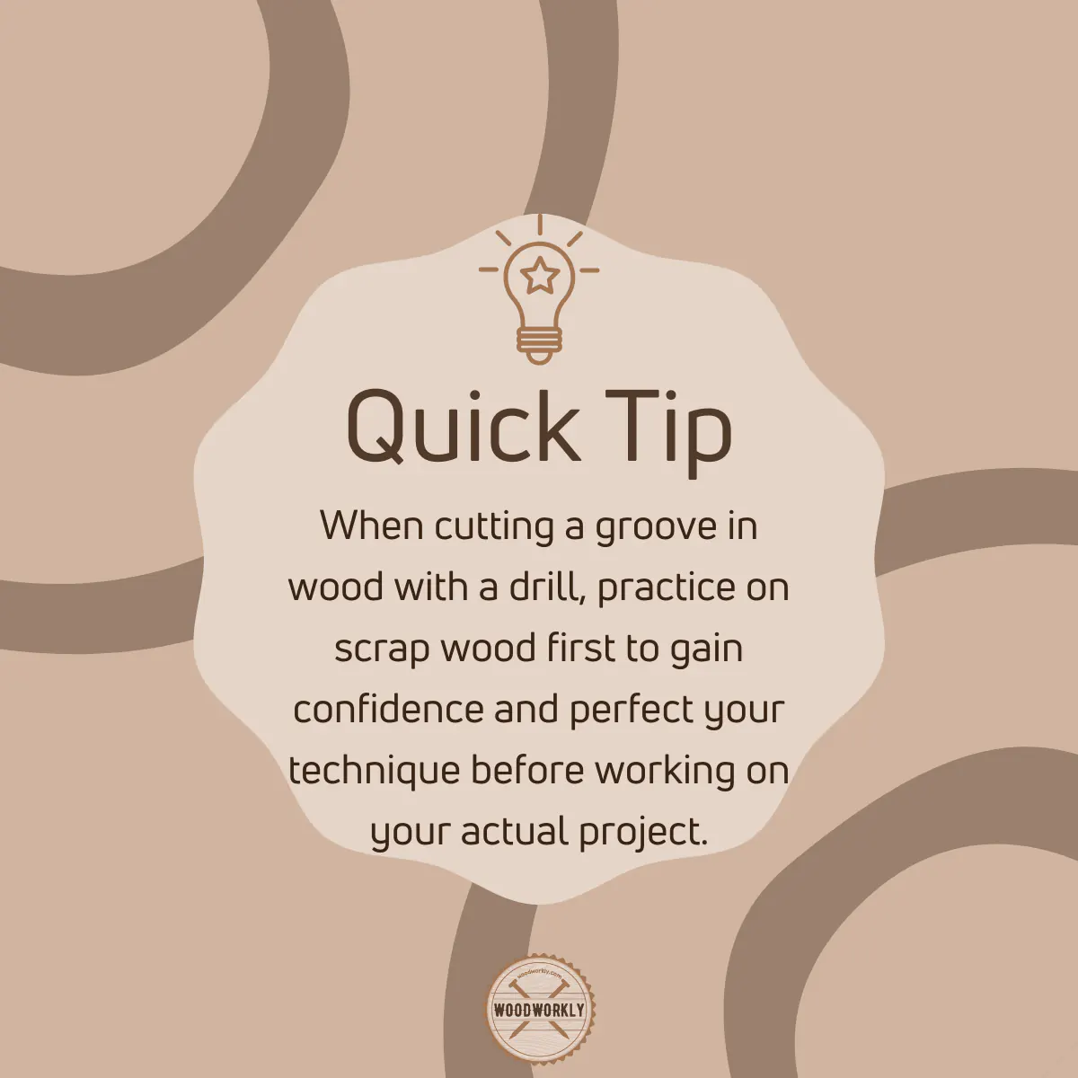Tip for When cutting a groove in wood with a drill