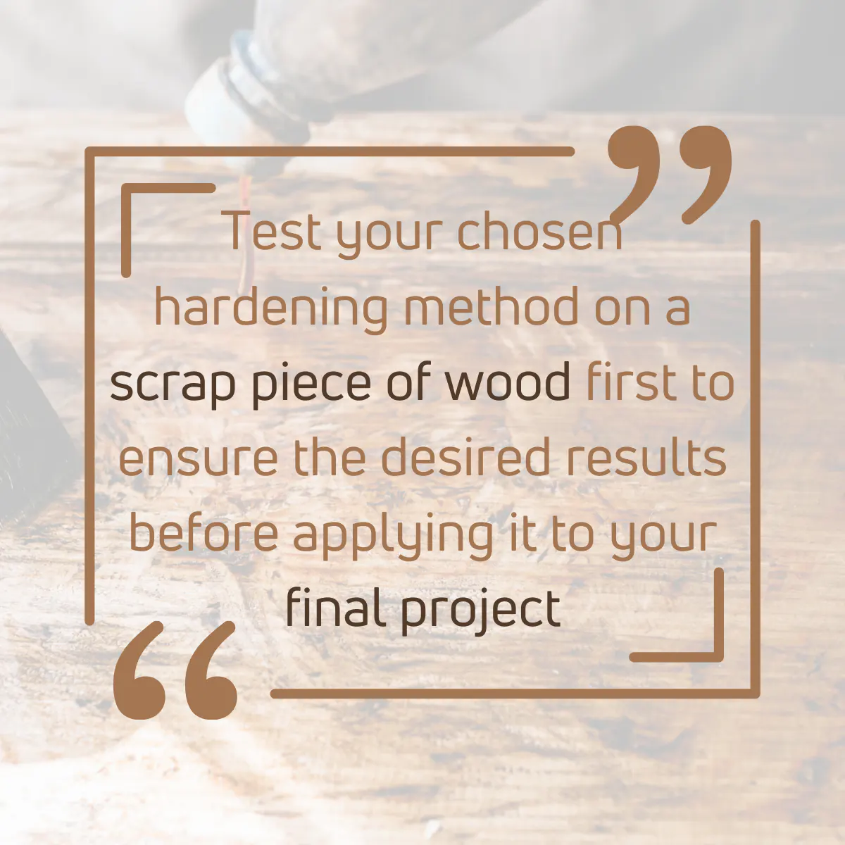 Tip for wood hardening