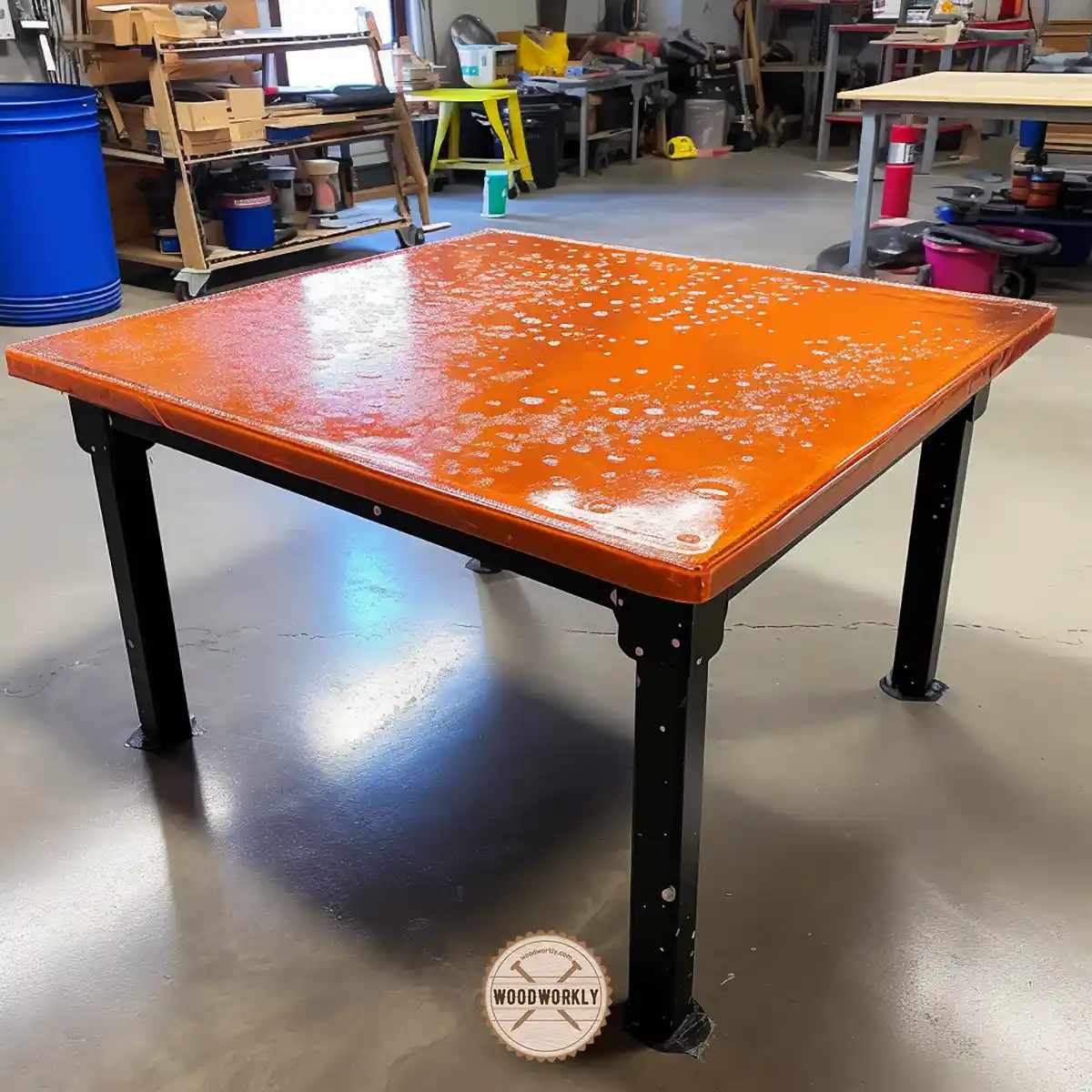 Air bubbles coming out from the polyurethane surface due to incomplete drying of stain below