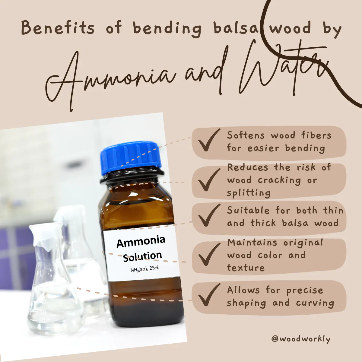 benefits of bending balsa wood by ammonia and water
