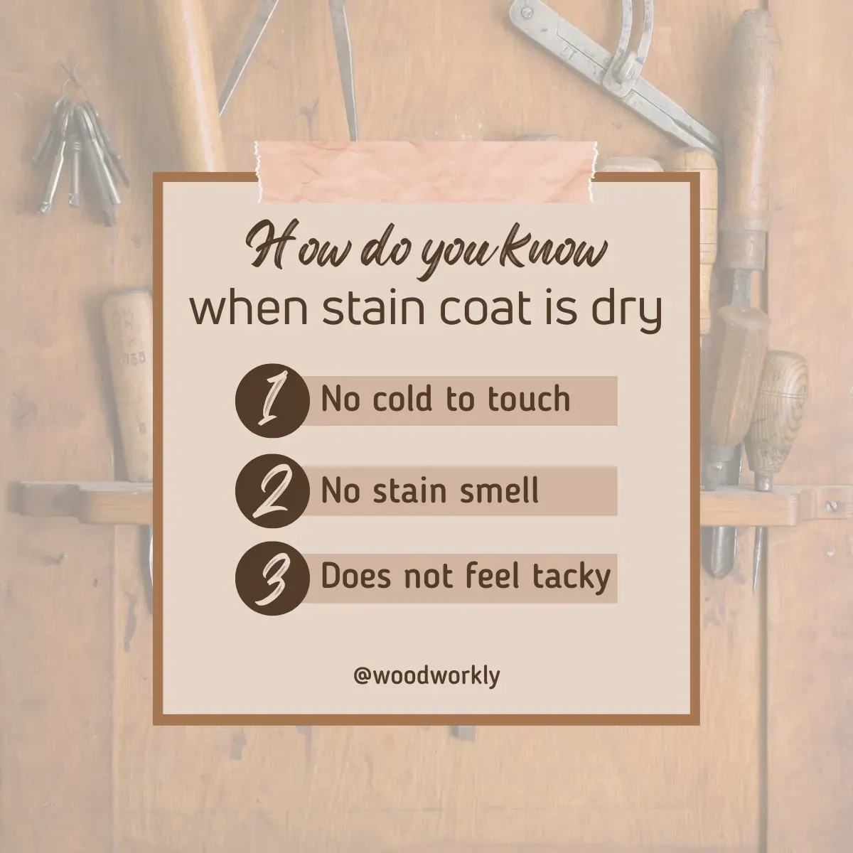 how to know when the stain coat is dry