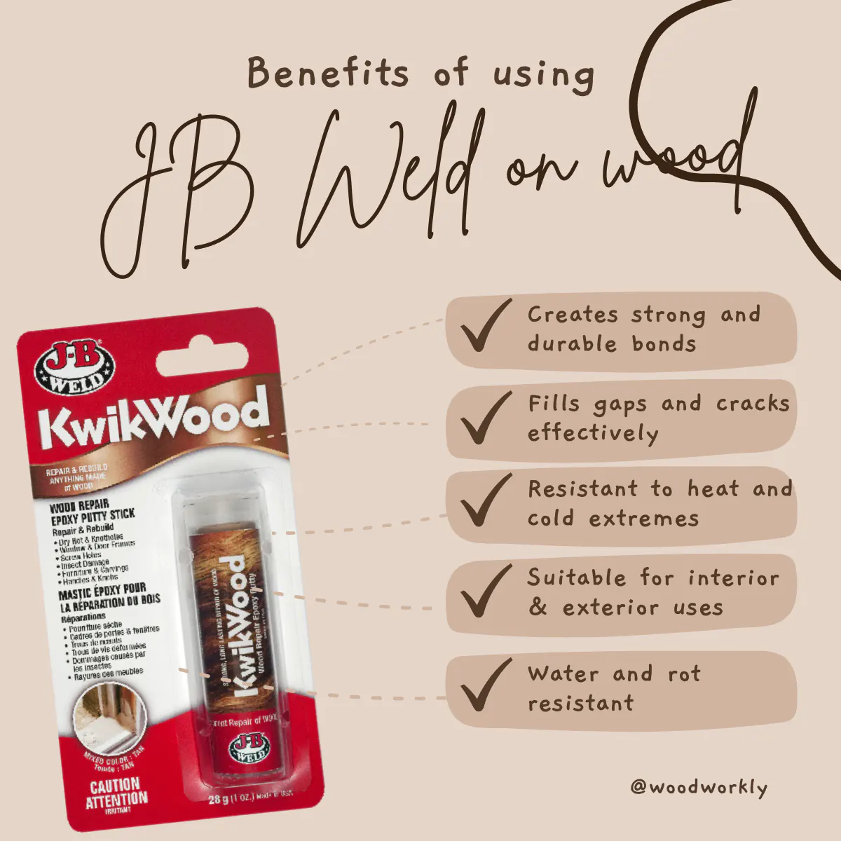 Benefits of using JB weld on wood