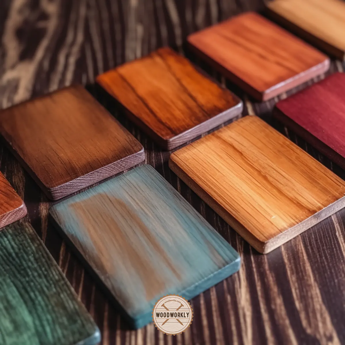 Custom colors made by mixing wood stains
