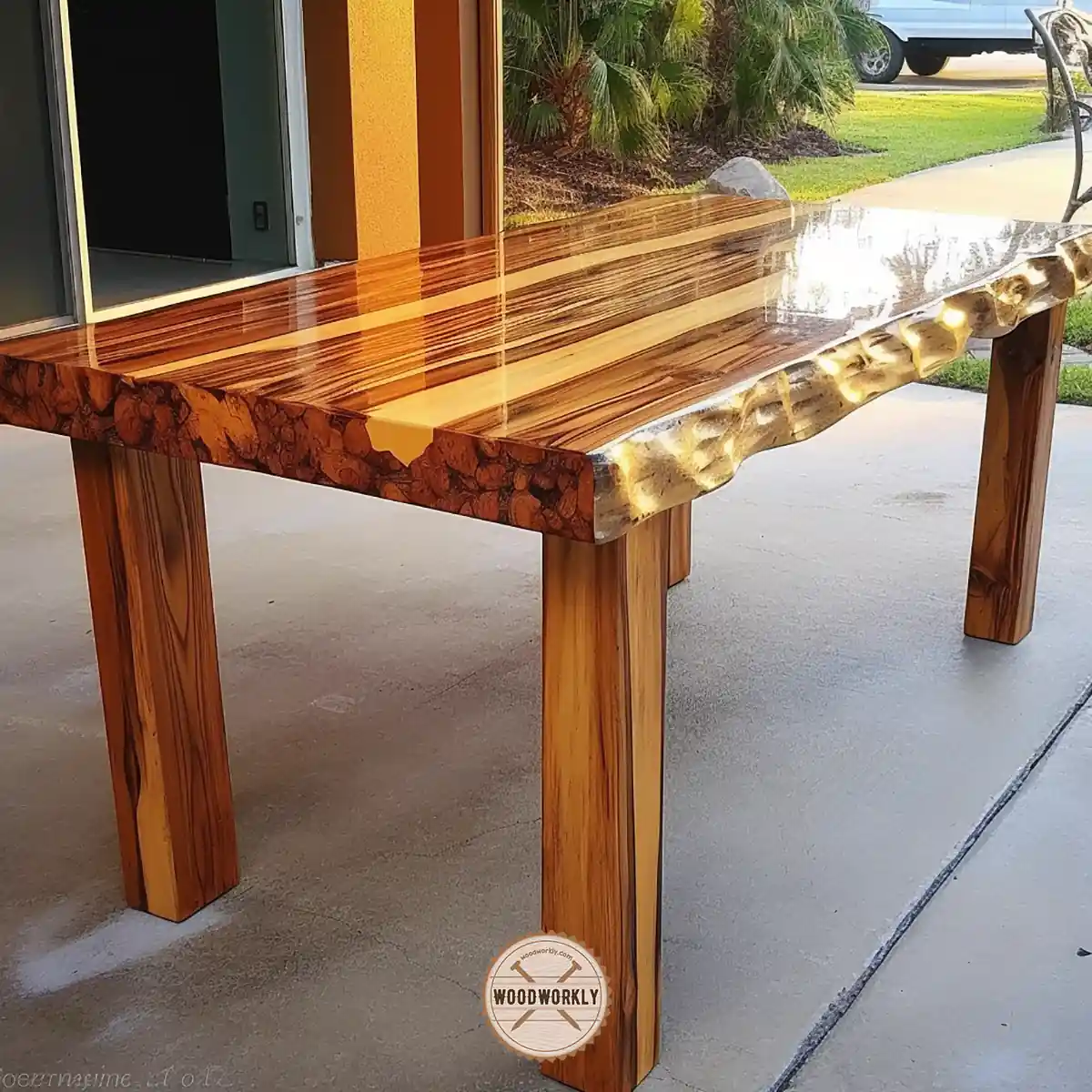 Cypress wood dining table