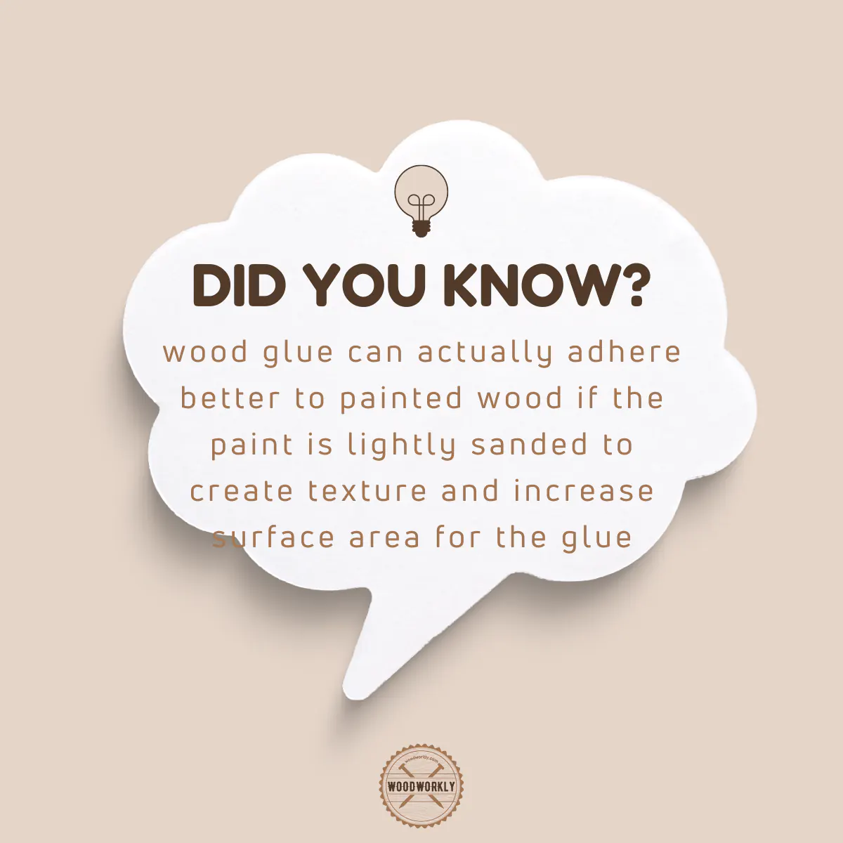 Did you know fact about using wood glue on painted wood