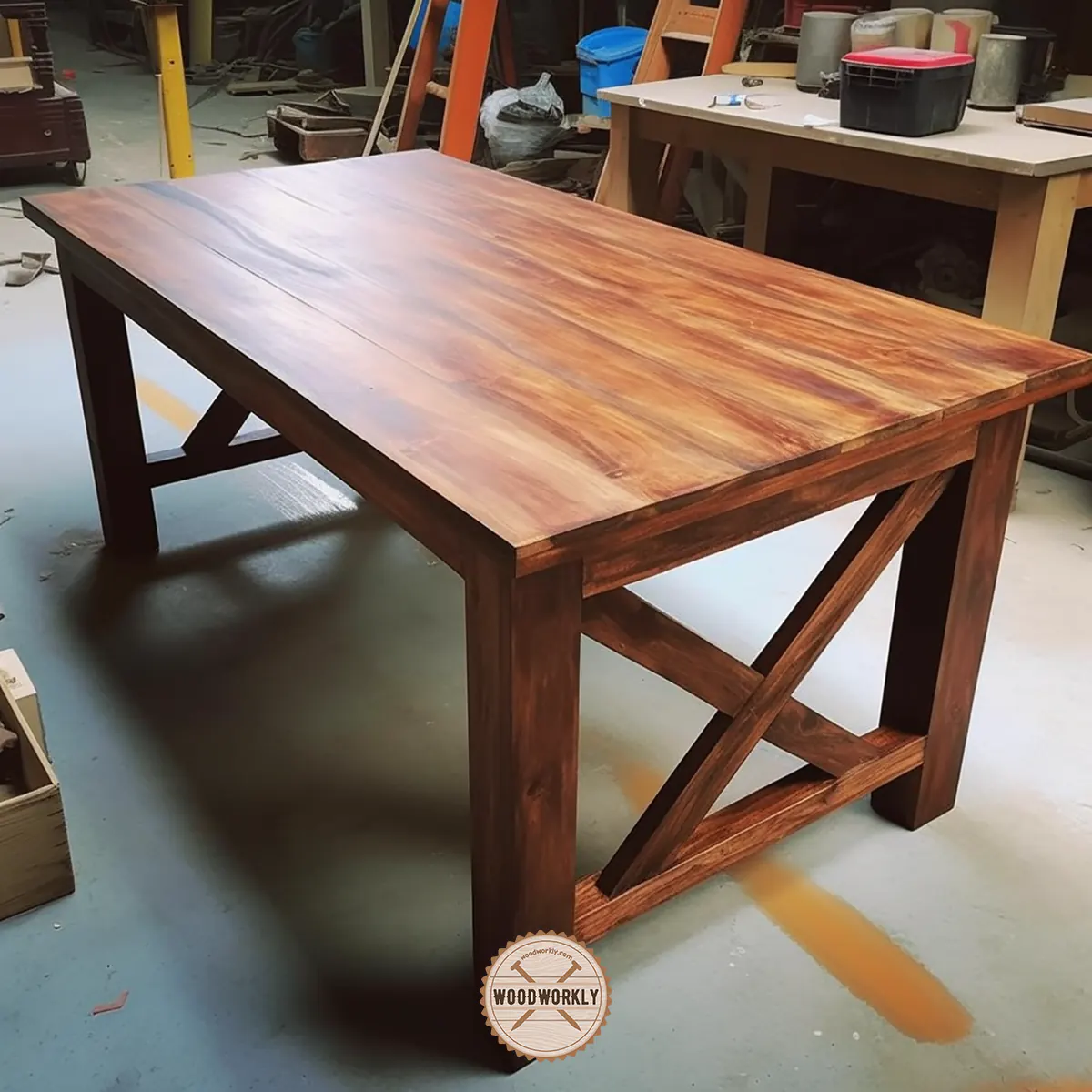 Dining table with strong legs