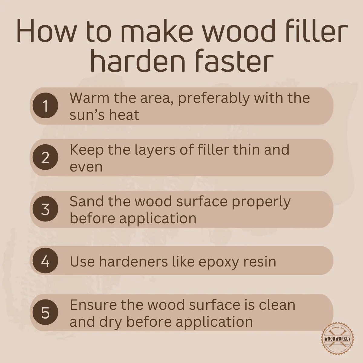 How to make wood filler harden faster