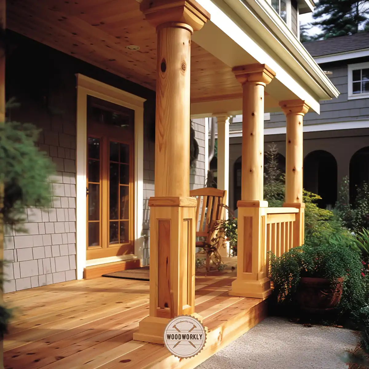 Spruce wood exterior wood columns