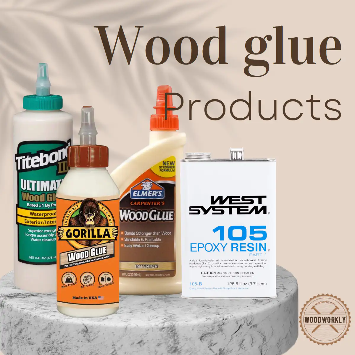 Wood glue products for painted wood