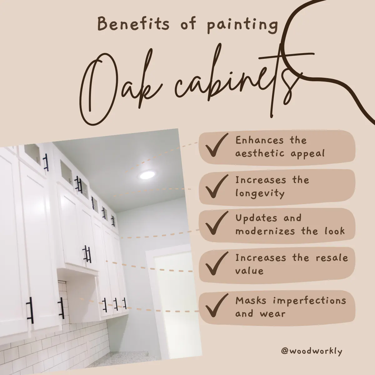 benefits of painting oak cabinets