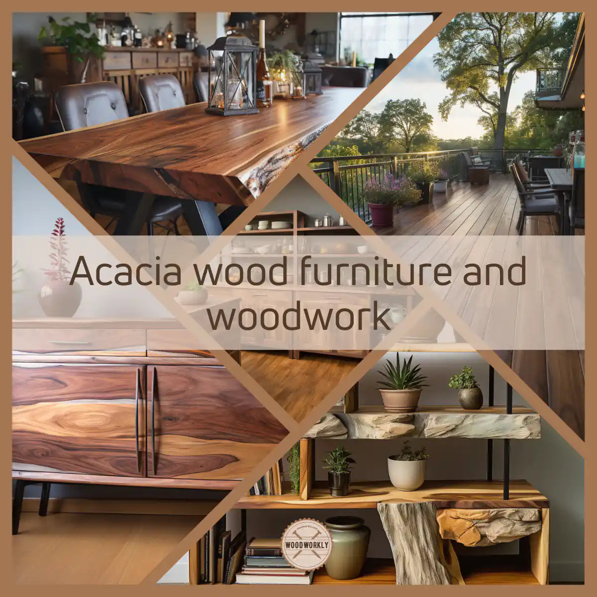 Acacia wood furniture and woodwork