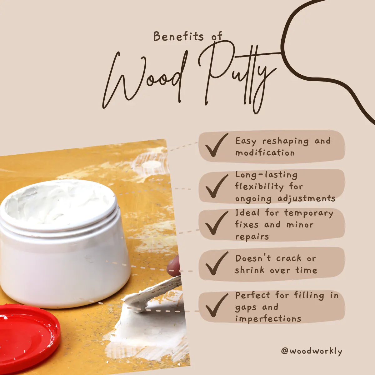 Benefits of non-hardening wood putty
