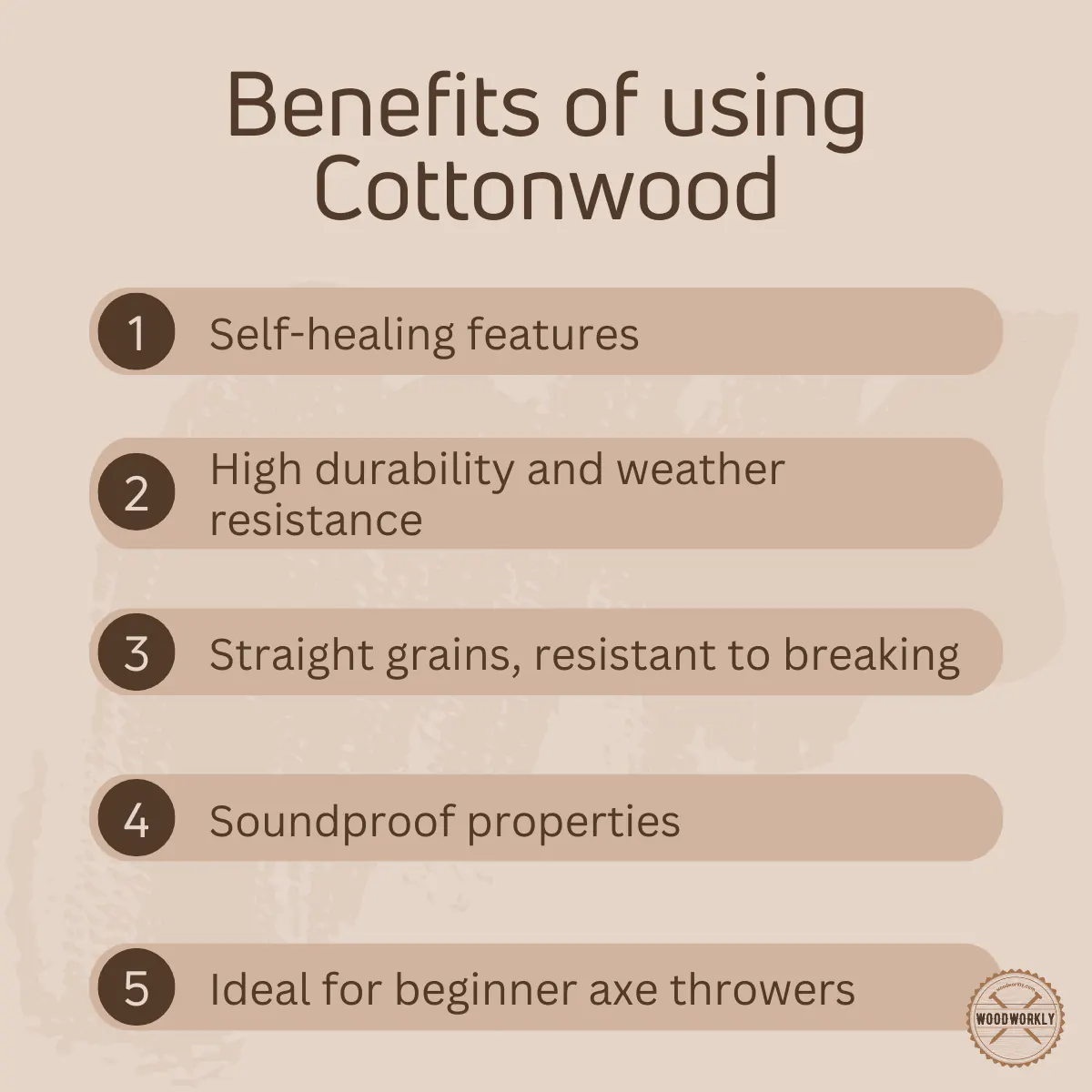 Benefits of using Cottonwood as an axe throwing target