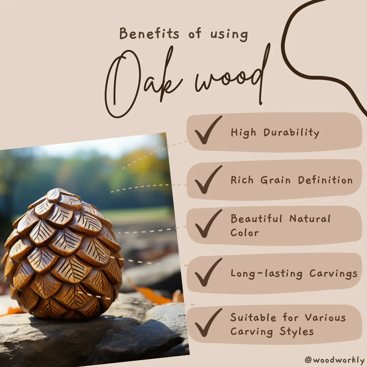 Benefits of using oak wood for carving