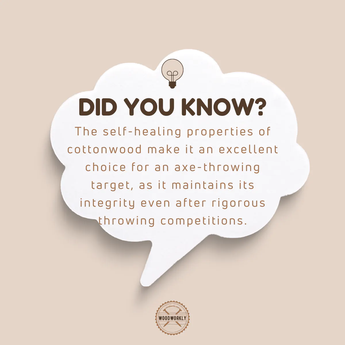 Did you know fact about finding bet wood for axe throwing target