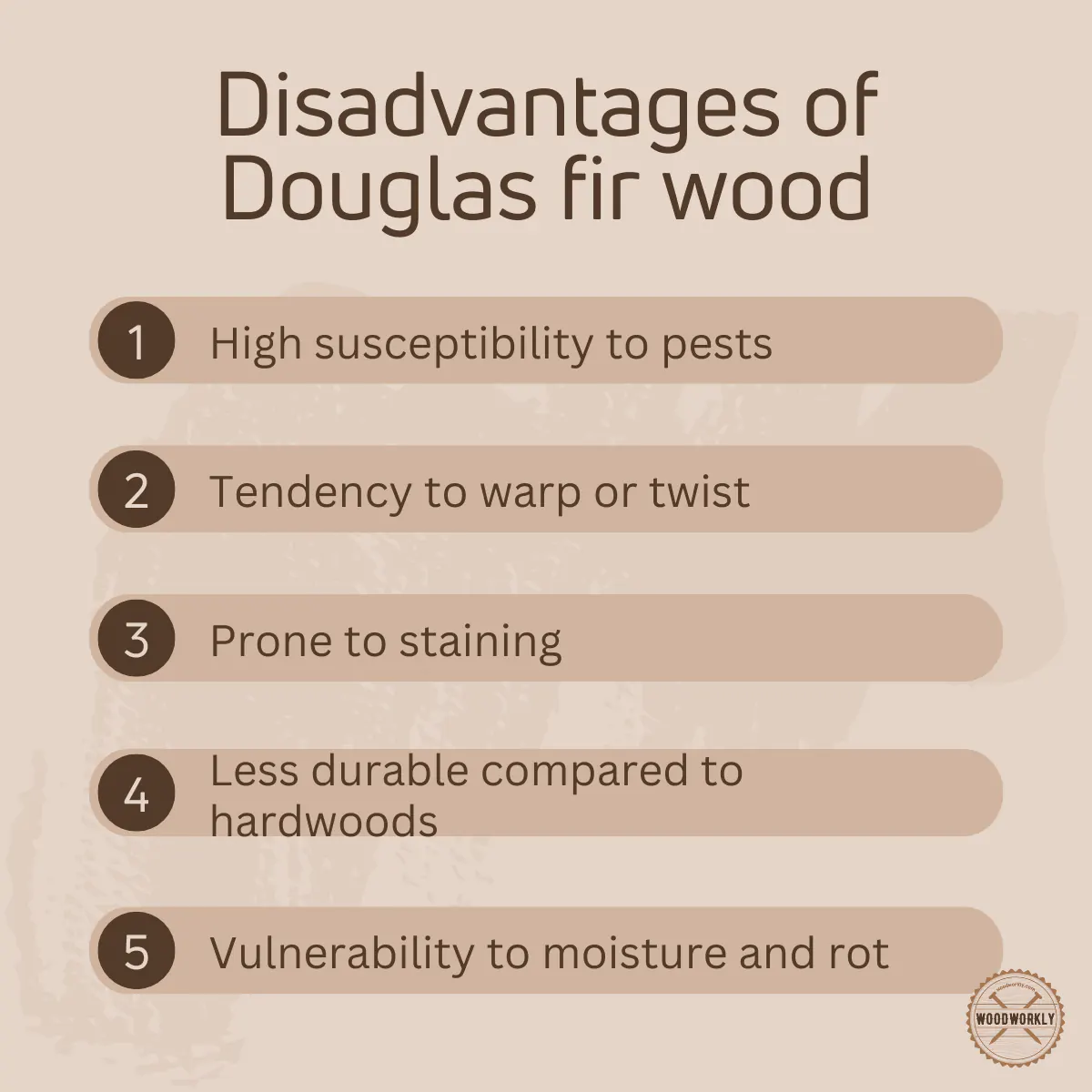 Disadvantages of Douglas fir wood