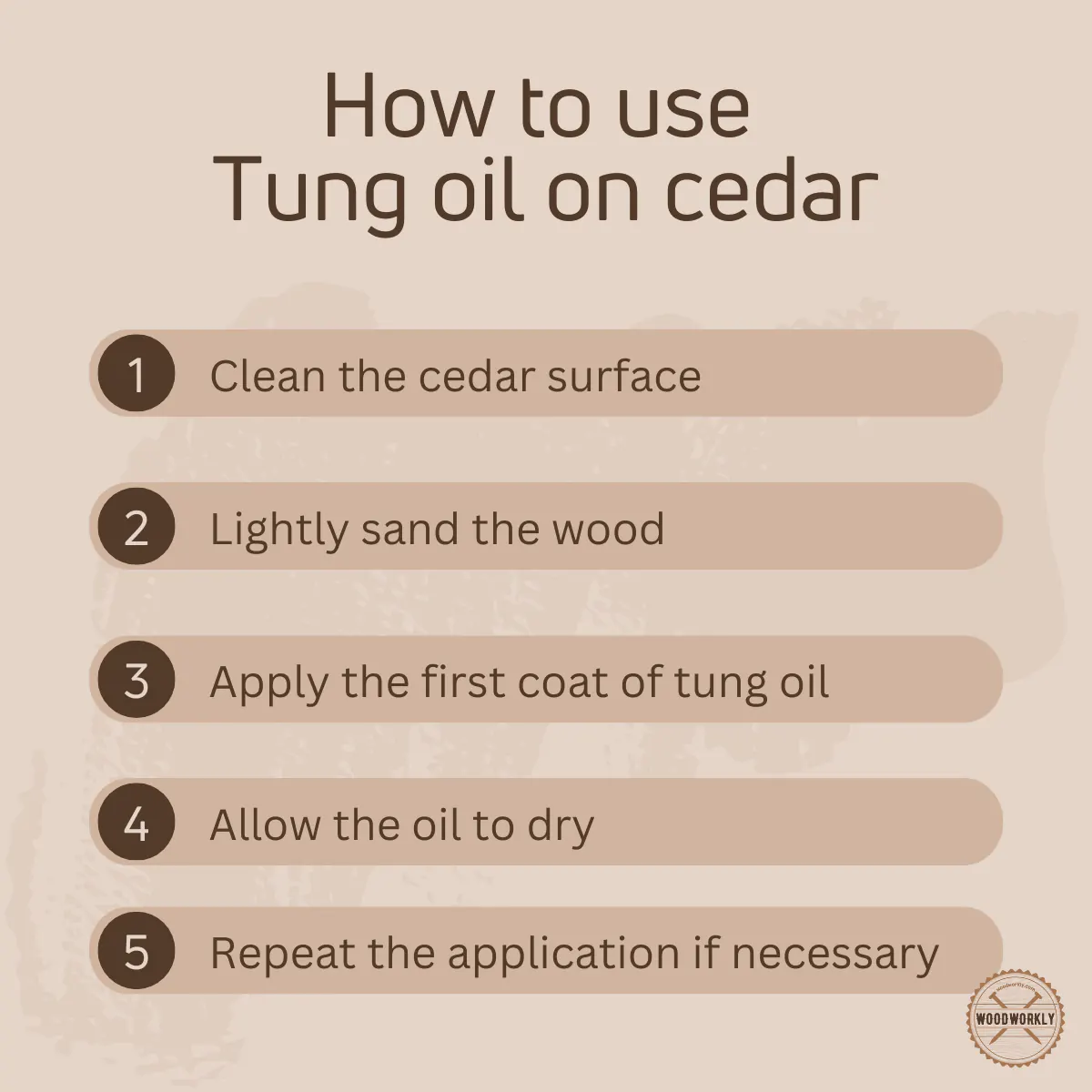 How to use tung oil on cedar