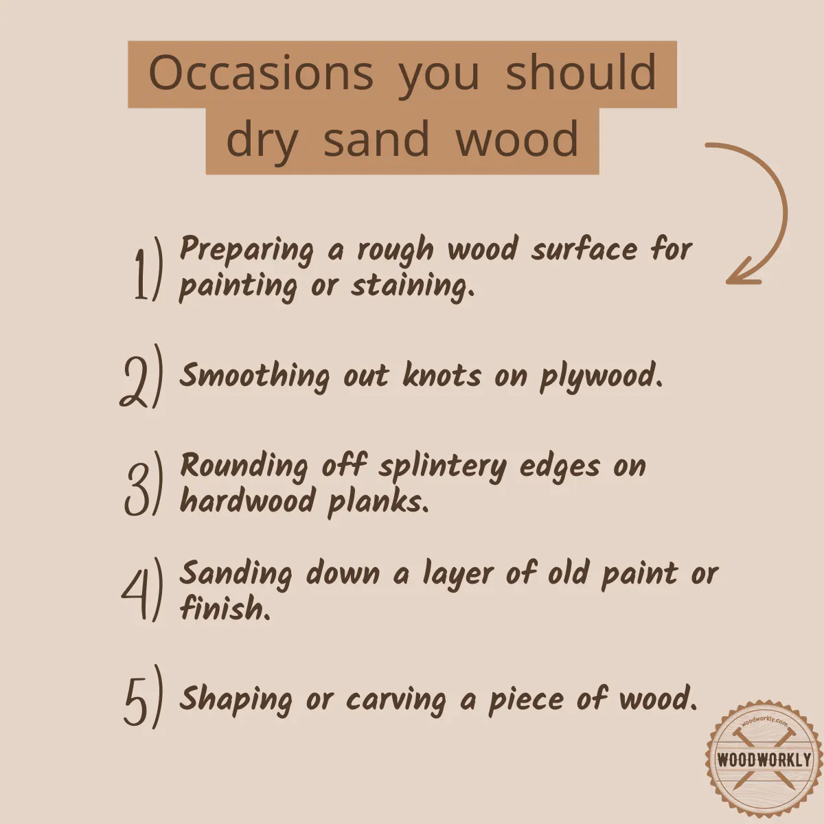 Occasions you should dry sand wood