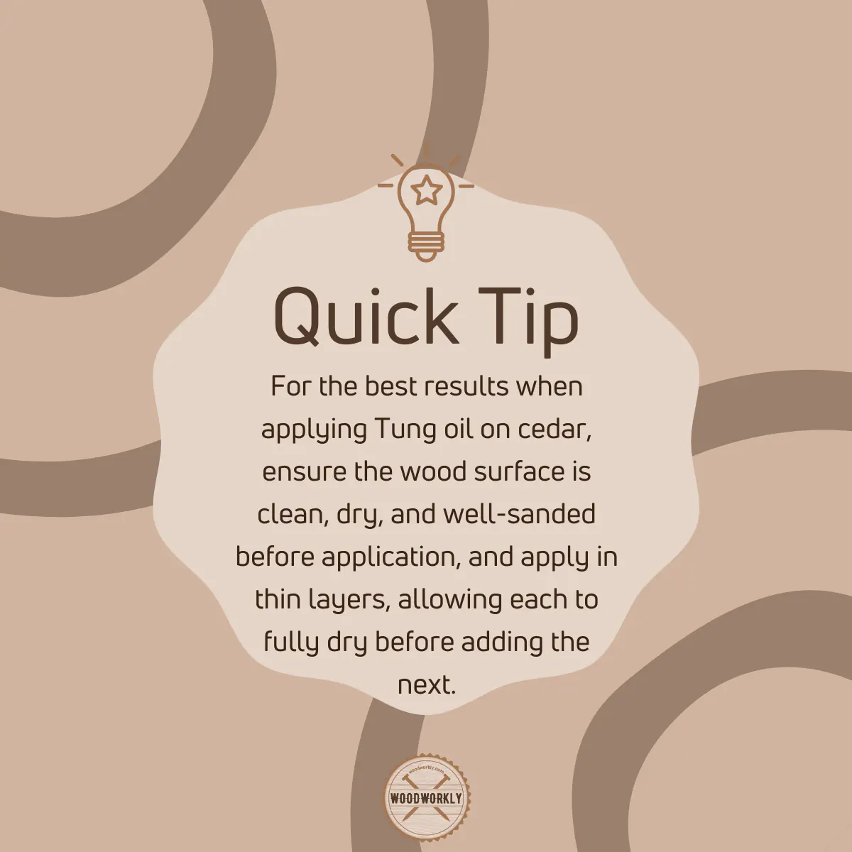 Tip for applying tung oil on cedar