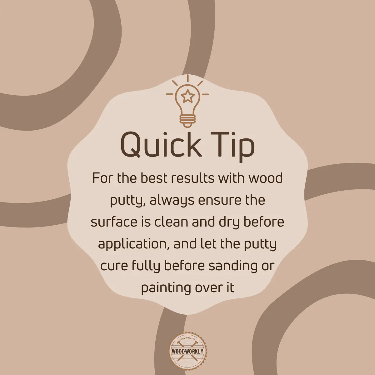 Tip for using wood putty