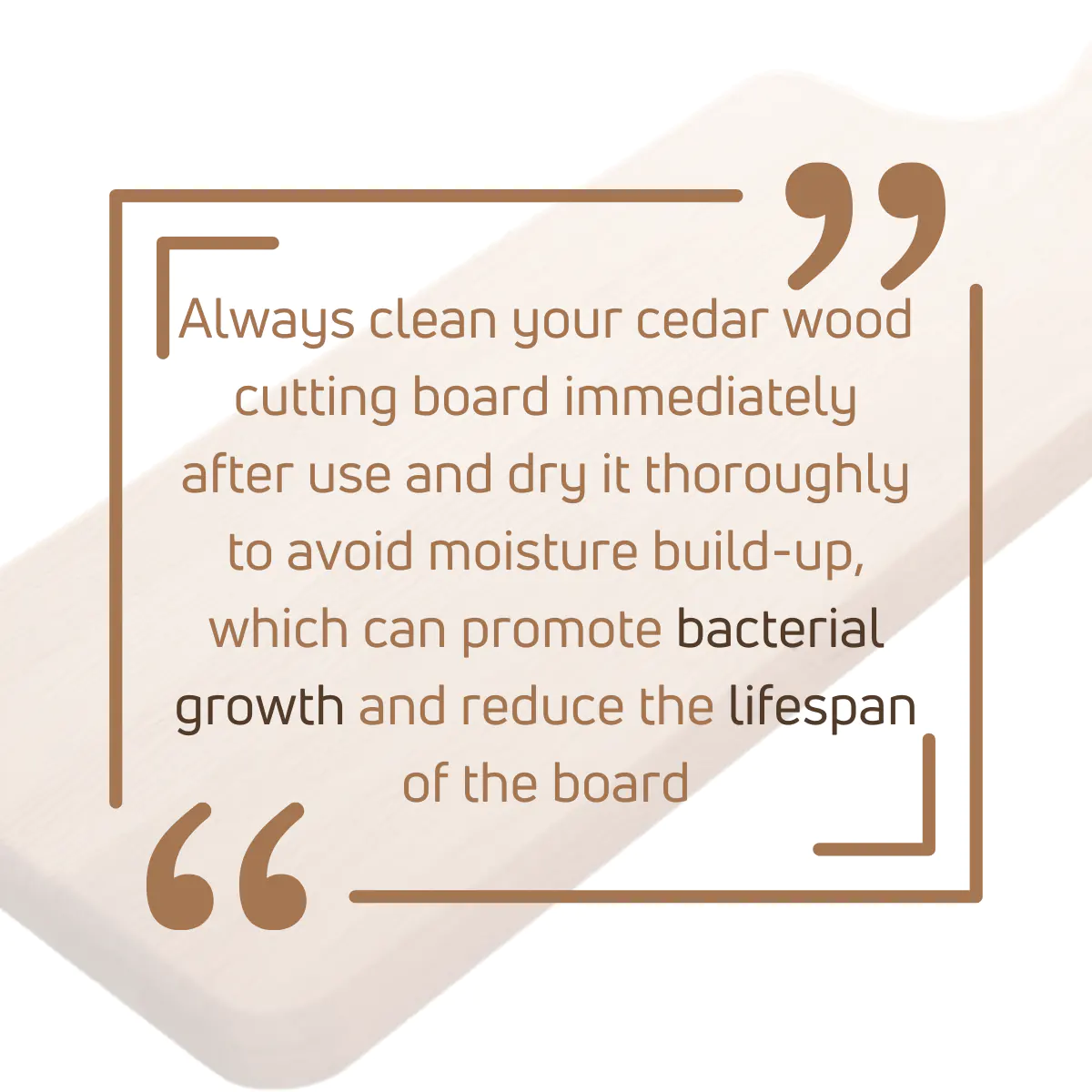 Tip using cedar wood for cutting boards