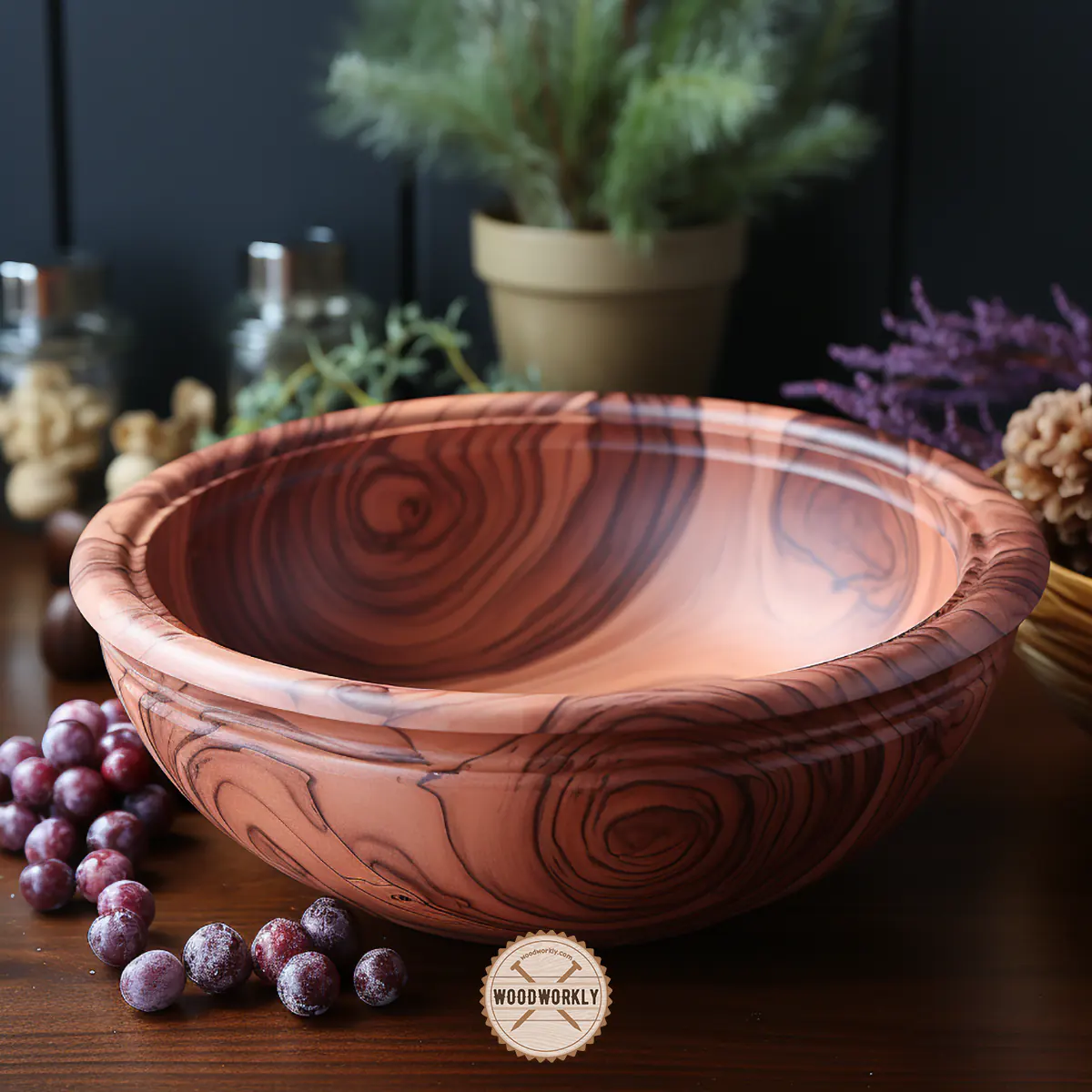 Cedar wood kitchen bowl