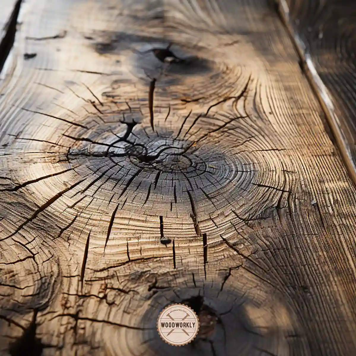 Cracked pine wood surface