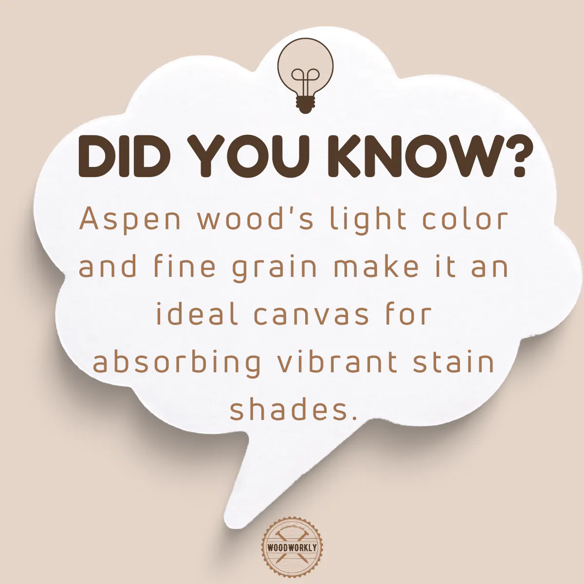Did you know fact about staining aspen wood