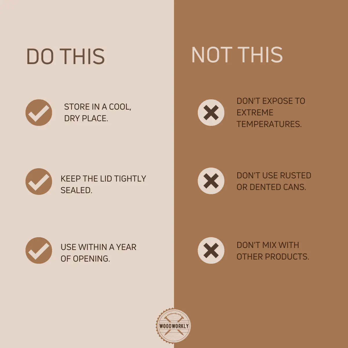 Dos and dont's when storing Danish oil