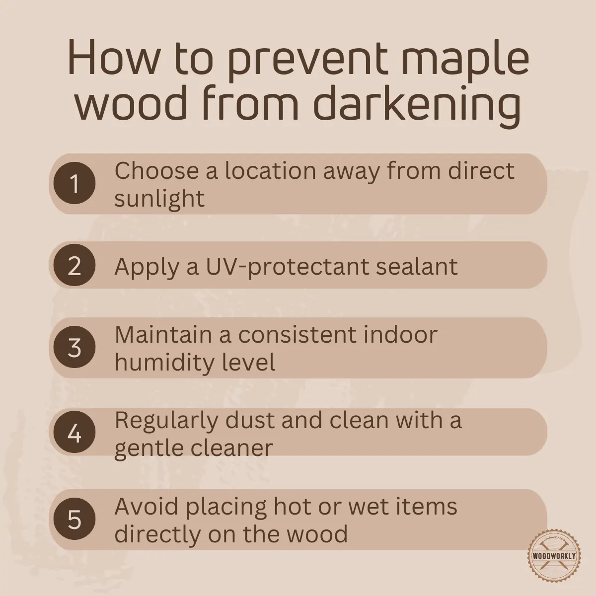 How to prevent maple wood from darkening