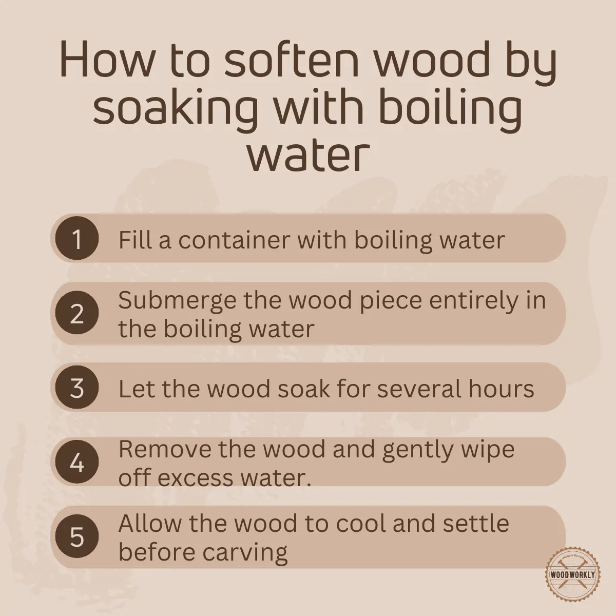 How to soften wood by soaking with boiling water